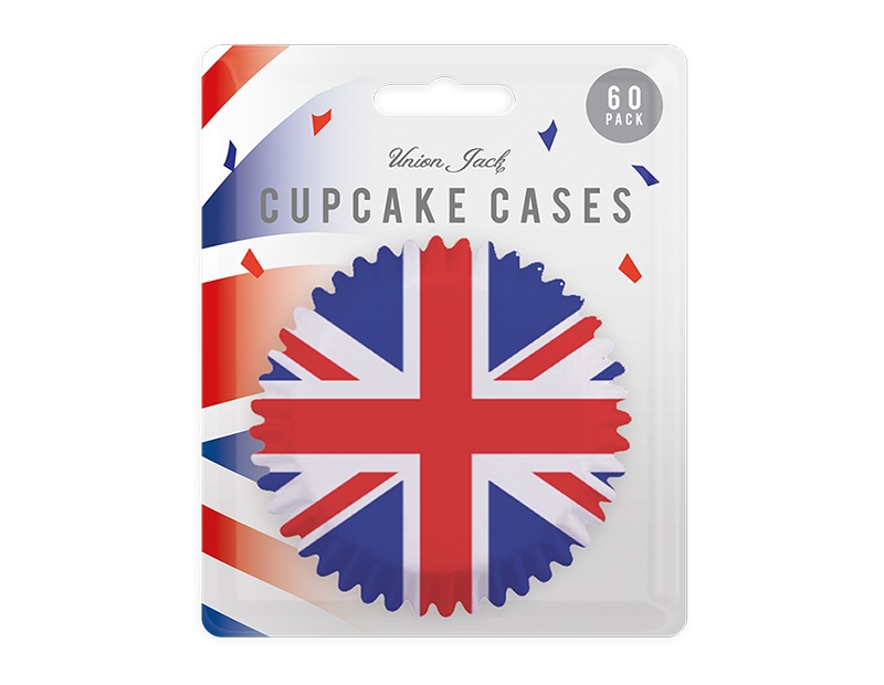 Union Jack Printed Cupcake Cases 60pk